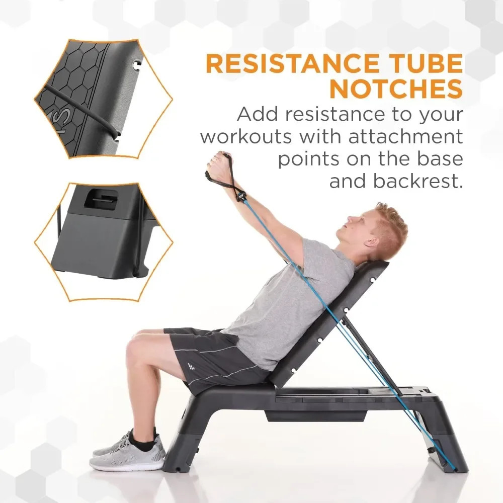 Multi-functional 2-in-1 Step Bench & Weight Bench. Adjustable Height for Home Gym, Aerobic, Plyometric & Strength Training.