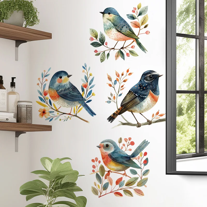 

Garden Wall Sticker For Children Colorful Bird PVC Room Decor Stickers Home Decoration Accessories Self-Adhesive Wallpaper