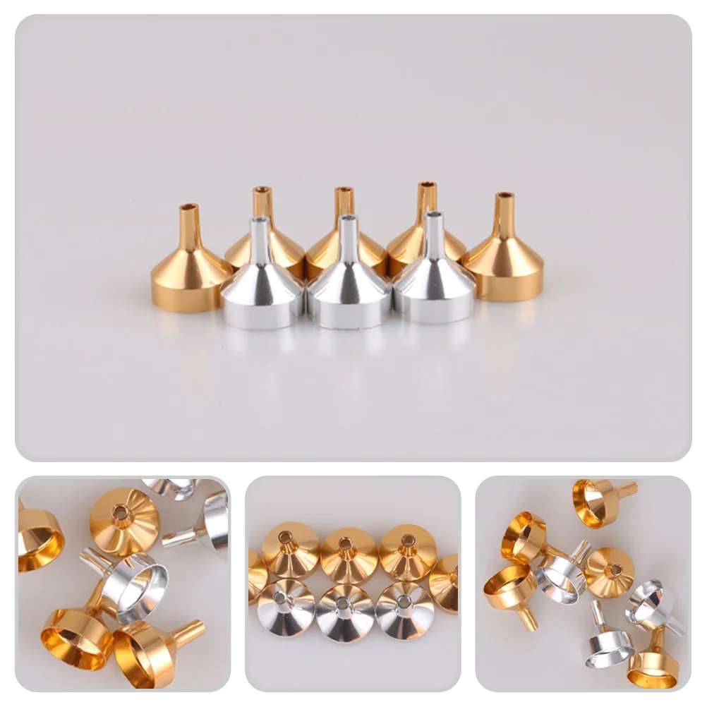 

12Pcs Metal Miniature Funnels Small Bottles Filling Funnel Perfume Refill Essential Oil Funnel Small Bottle Refill Funnels