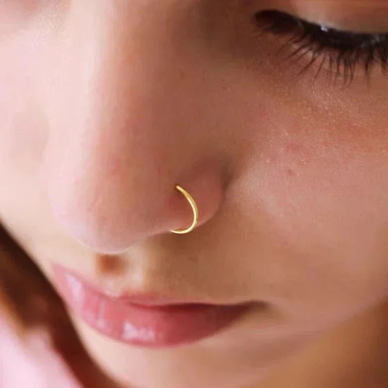 5Pcs/Set Hinged Septum Clicker Segment Nose Ring Lip Ear Cartilage Ear Helix Body Piercing Jewelry Surgical Steel Hoop Rings