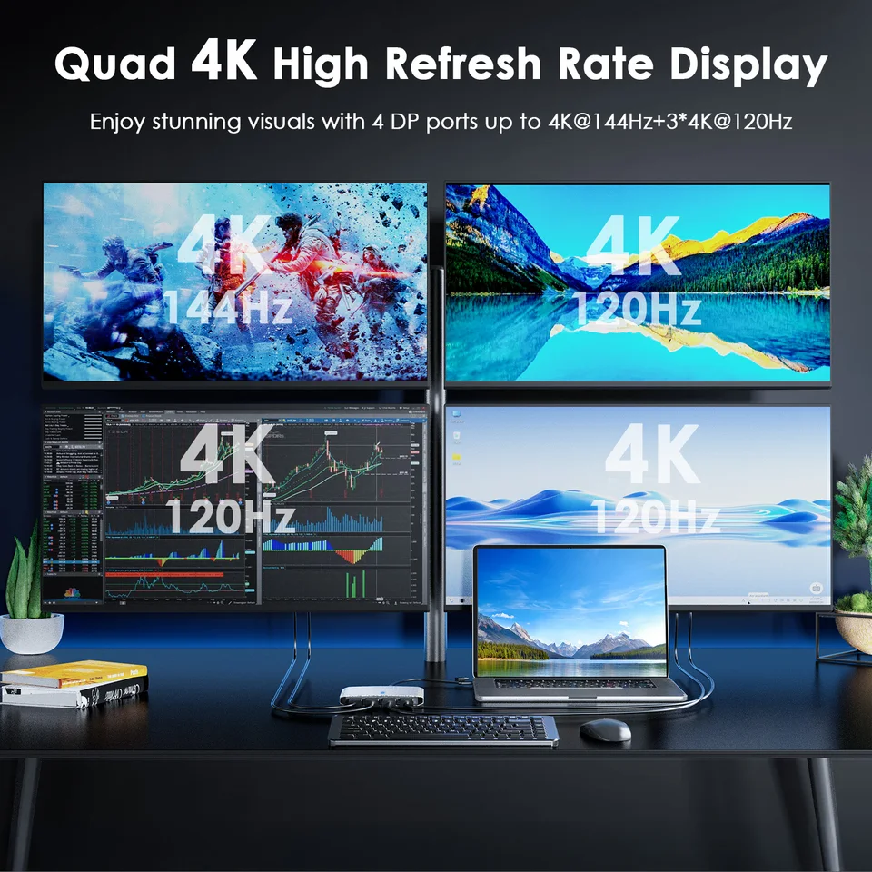 WAVLINK Quad 4K@120Hz/Dual 8K Universal Display Adapter Global