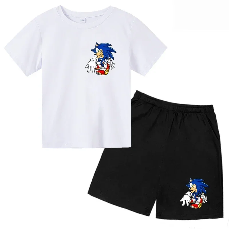 Kawaii Super Sonic T Shirt Cartoon Game Short Sleeve Boys Girls Harajuku T-Shirt Kids Tshirts Funny Tees Tops Children Clothing