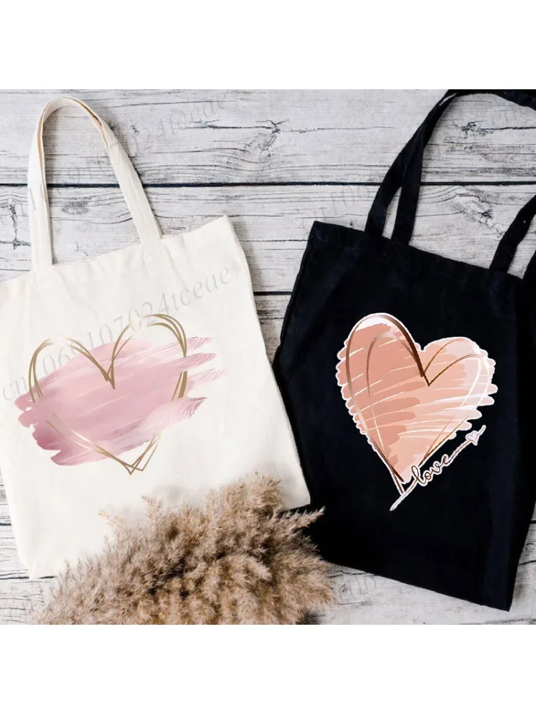 Miłość serce grafika torebki damskie moda Harajuku torba na ramię serce moda kreskówka torba na zakupy torba boczna dla pań — zdjęcie 2
