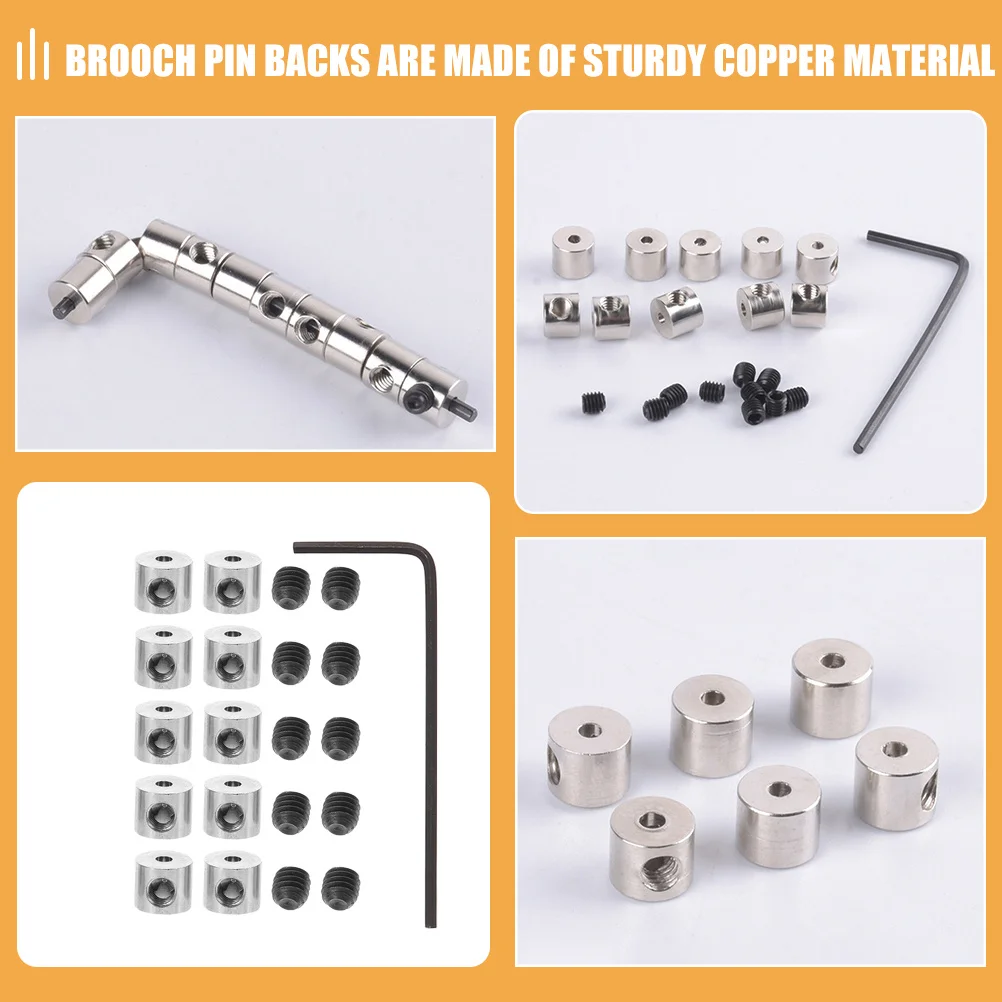1 Juego de 1 Juego de pasadores de bloqueo redondos y planos, broche de Metal, embrague para alfileres de solapa, insignias, etiquetas de nombre, guardabarros multiusos para costura