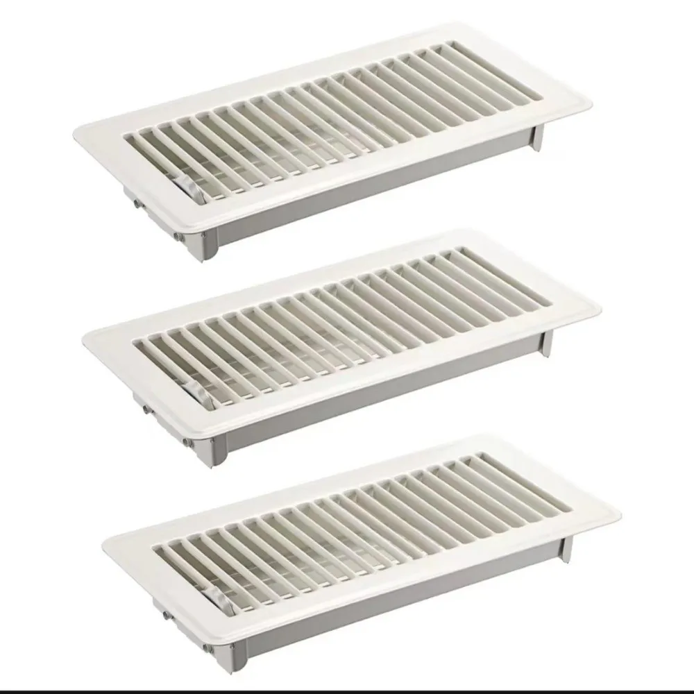 Metal Floor Register Cover 4*10 Inch High-efficiency Heavy Duty Vent Grille Rust-proof Anti-blocking Floor Vent Covers