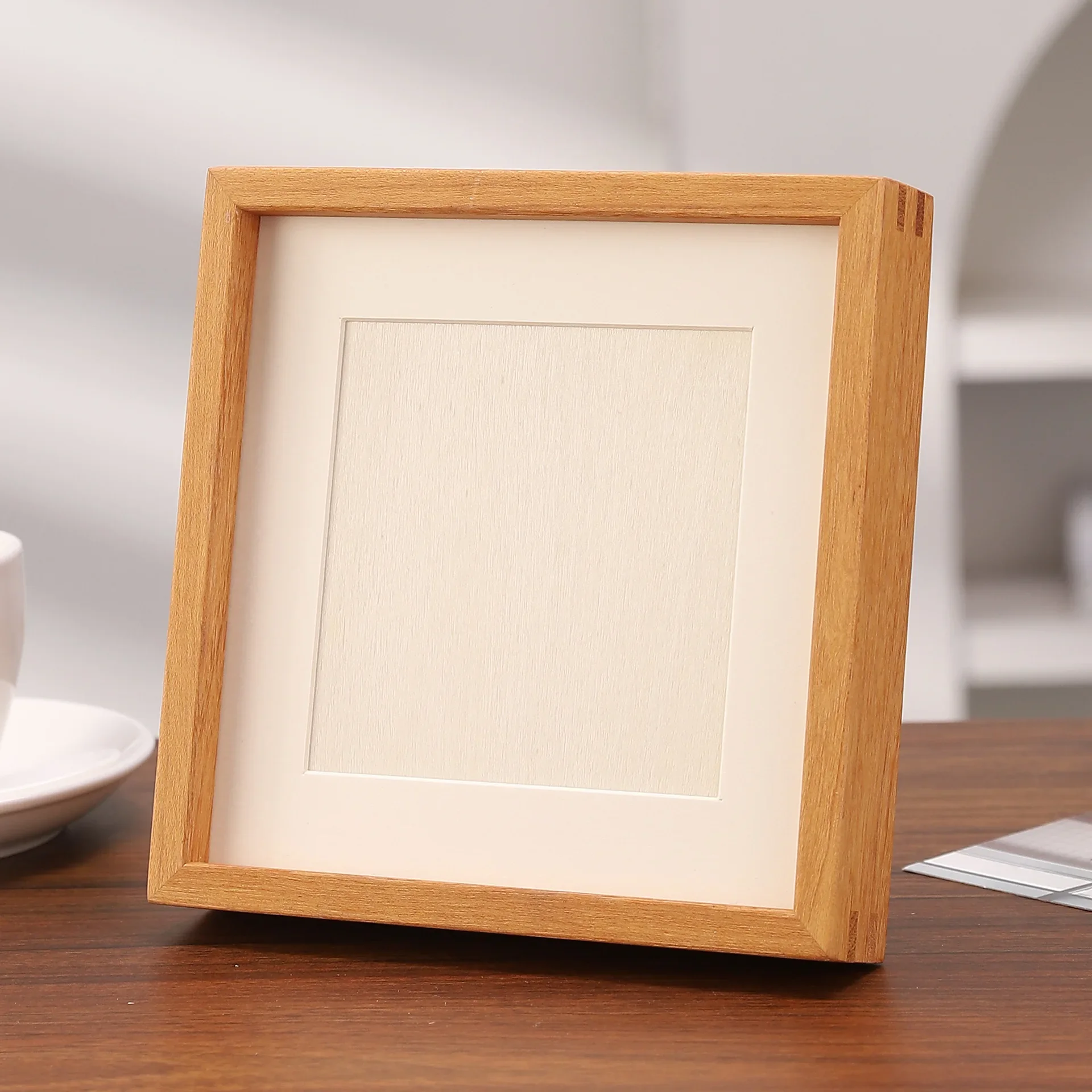 Solid Wood Square Picture Frame Traditional Craftsmanship Creative Minimalist Desktop Display Home Decor Wall Art Frame