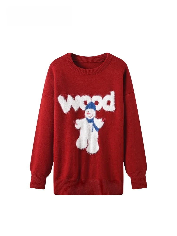 

CaraCLUB plus Size round Ne Long Sve Sweater Women's Casual Loose Fit Autumn Winter Faion plus Size Casual Top