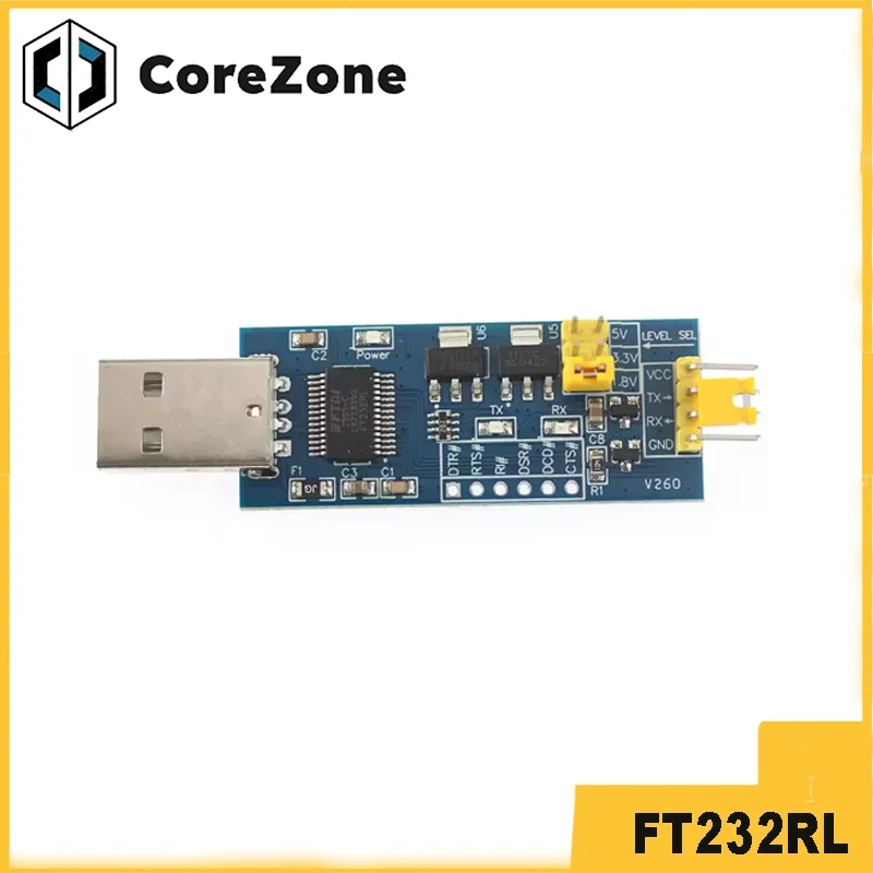FT232RL USB To TTL Serial Adapter Module 5V/3.3V/1.8V Level Converter UART Download Cable for Arduino