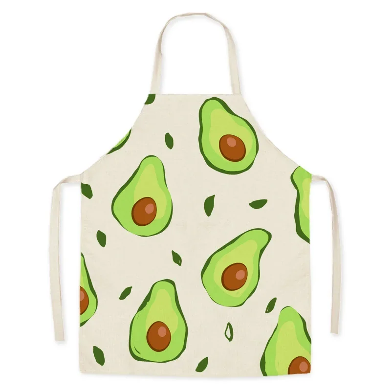 Kitchen Linen apron Summer Orange Lemon print fruit Pattern Parent-child sleeveless   Cooking home cleaning