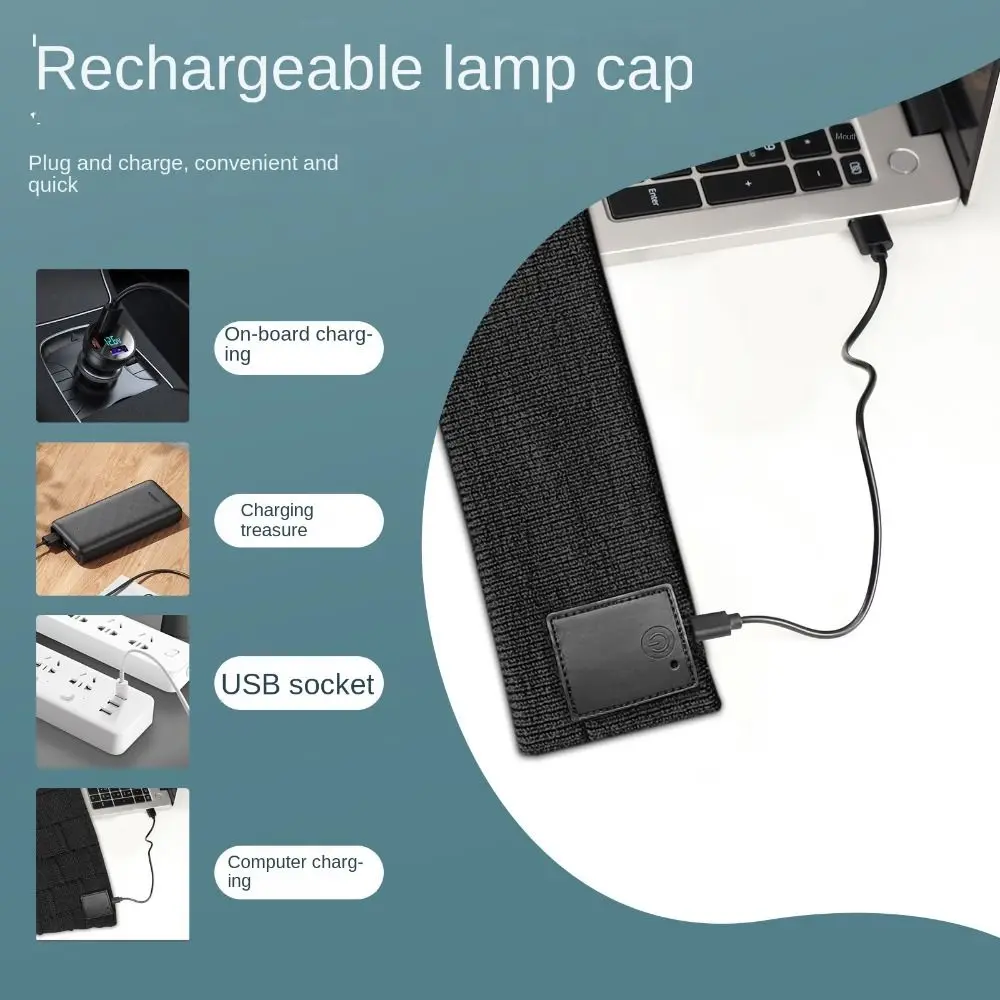 

Унисекс USB светодиодная повязка на голову из хлопка, эластичная спортивная легкая шапка из ткани, дышащая светящаяся шапка для бега, использование в ночное время