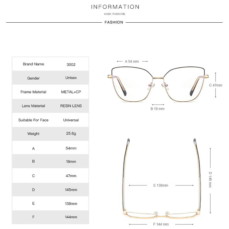 VCKA Cat Eye Women Anti Blue Light Myopia Glasses Frame Fashion Discoloration Prescription Custom Optics Eyewear -0.50 TO -10