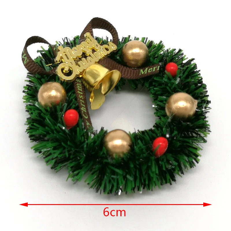 Miniature Christmas Wreath Mini Hanging Xmas Wreath Dollhouse Christmas Tree Decoration Garland Wall Decoration Accessories