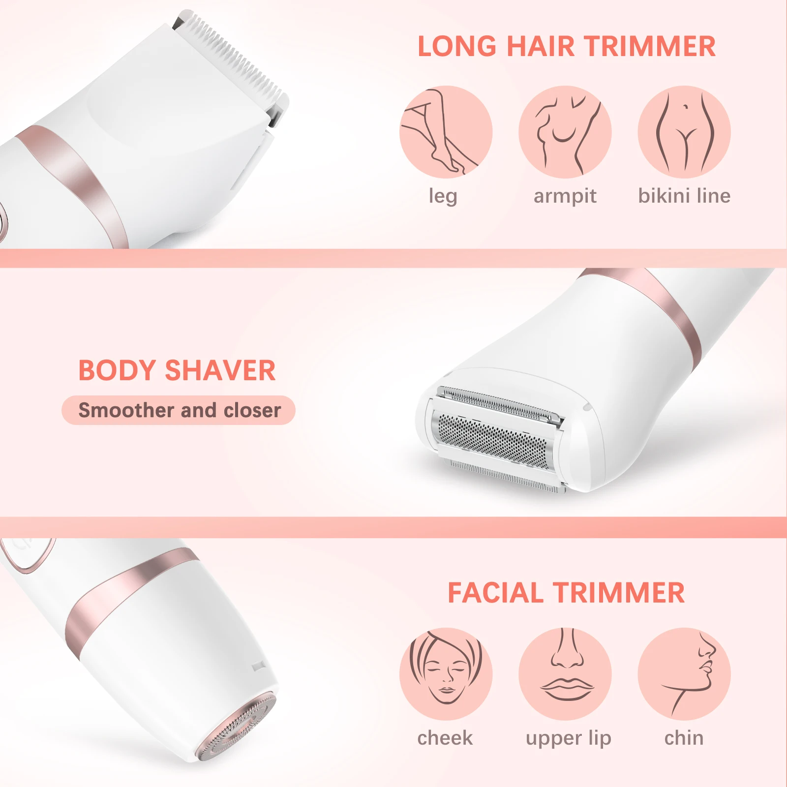 MAXGROOM Women's Hair Trimmer 本体 MAXGROOM 3 in 1 Body Hair Trimmer Kit for Woman Bikini Hair Shaver