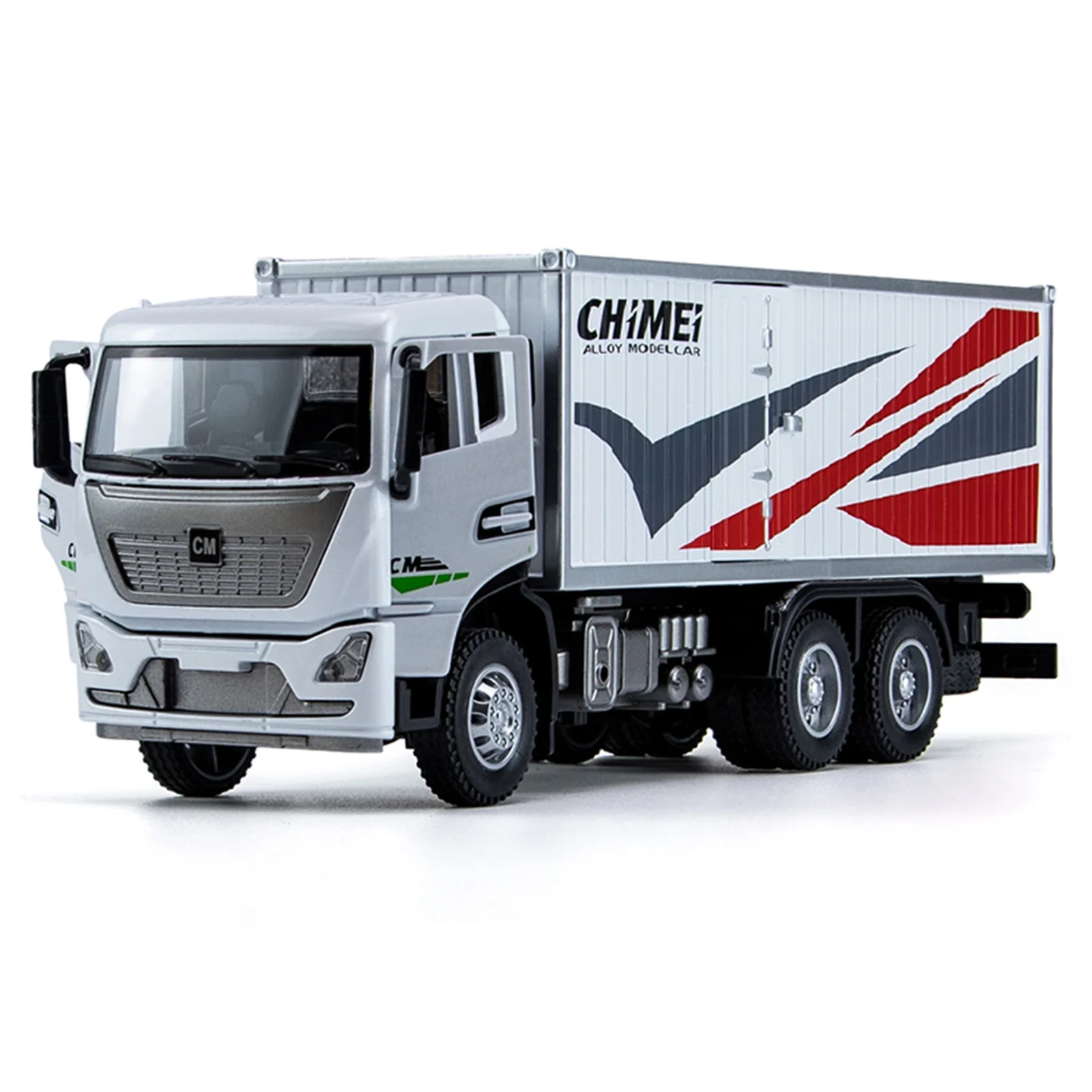 

1: 32 alloy container engineering transport vehicle model, sound and light feedback, boy toy truck