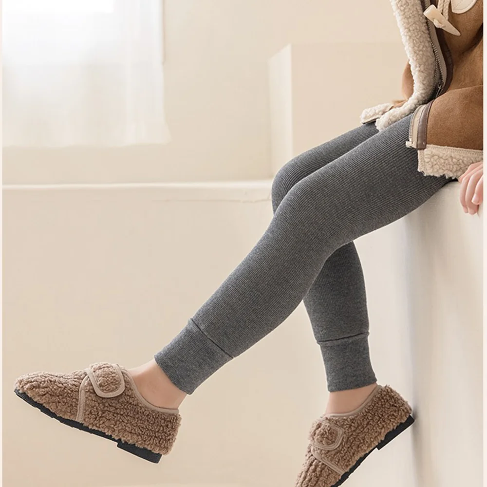بلون جوارب للأطفال الجوارب الدافئة صوف مبطن جوارب طويلة الشتاء فتاة أسفل طماق جوارب طويلة مرنة جوارب السيقان #4