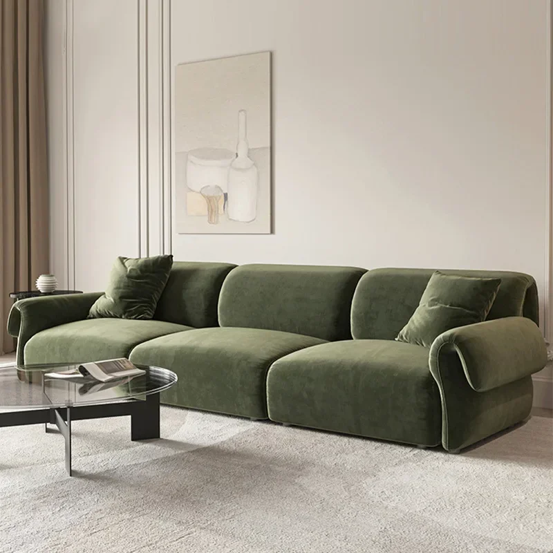 Light luxury modern minimalist designer curved octopus fabric sofa lamb wool technology cloth Internet celebrity special-shaped