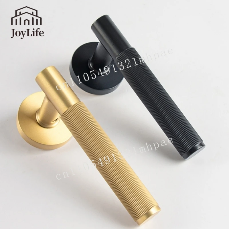 

Elegant Brass Interior Door Handles - Retro Durable Corrosion Resistant for Bedroom, Living Room, Home Doors - Easy to Install