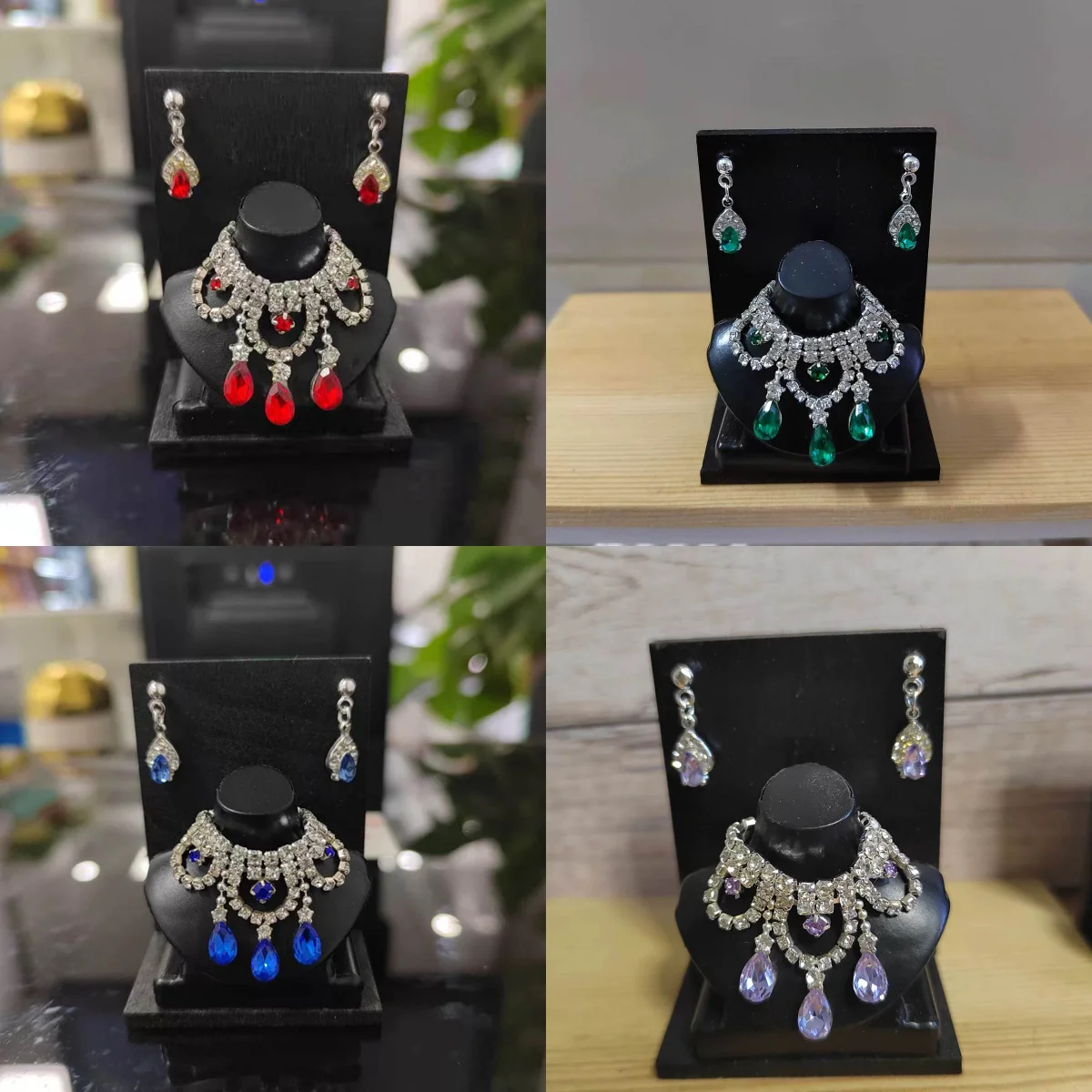 

1/6 супермодель куклы, ювелирные аксессуары, модные роскошные красочные серьги с бриллиантами + комплект ожерелья, 30 см, одежда для куклы, ужина, вечеринка