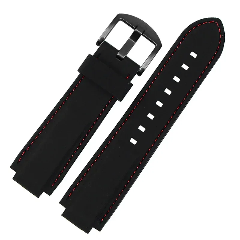 Silicone Watch Strap for Timex Tide T2n720 T2n721 Waterproof Sweat-Proof Soft Comfortable Raised Mouth Rubber Watch Band 24.16mm