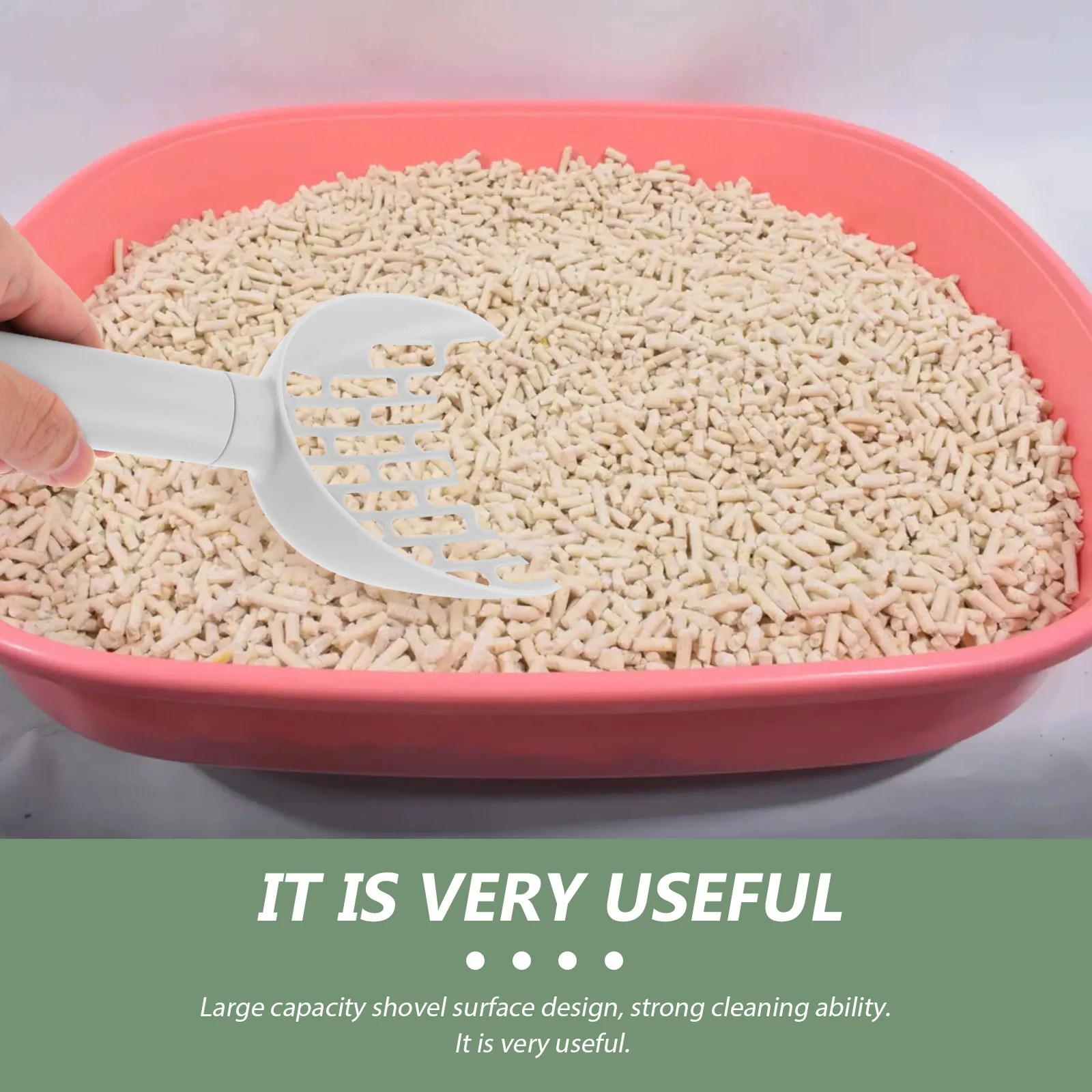 

Litter Scoop for Cats Plastic Cat Poop Scoop Strong Cleaning Ability Portable Design Easy to Use Home Pet Litter Shovel Kitten