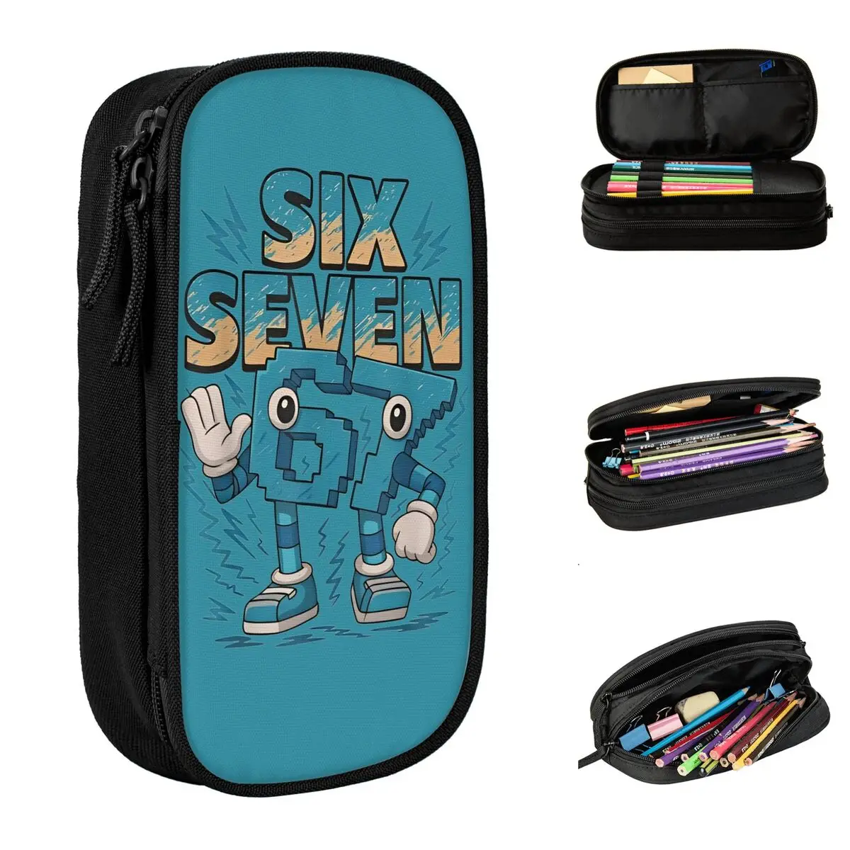 67 Six Seven 6-7 Pencil Cases Steal Brainrot Gaming Meme Pen Pencil Bags Student Big Capacity School Supplies Gift Pencilcases