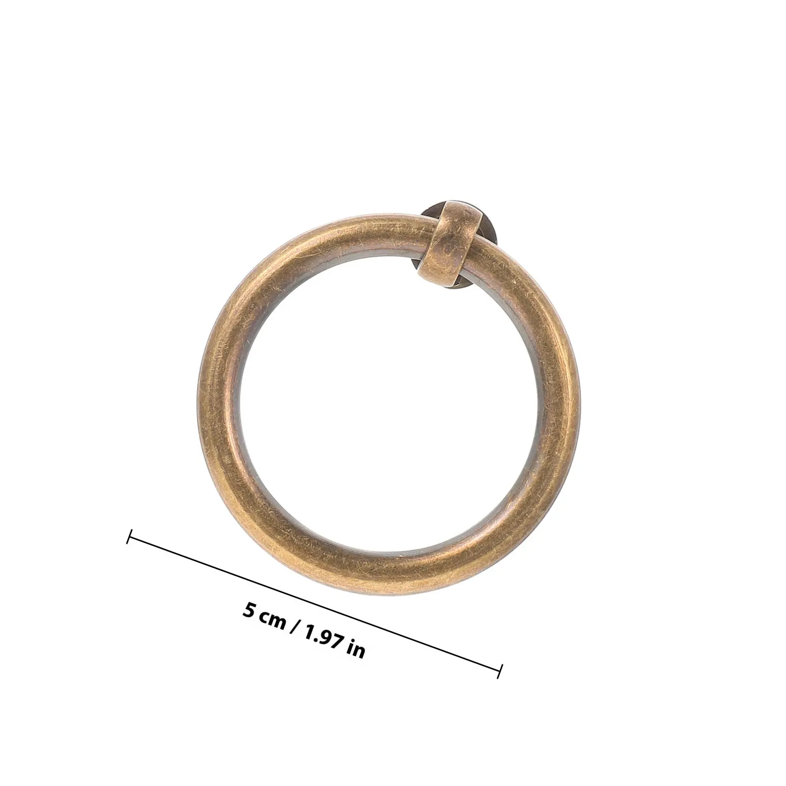 Brass Ring Drawer Pulls Cabinet Handles for Kitchen Bedroom Dresser Vanity Bookcase Wardrobe Doors Classical Design Non-Fading