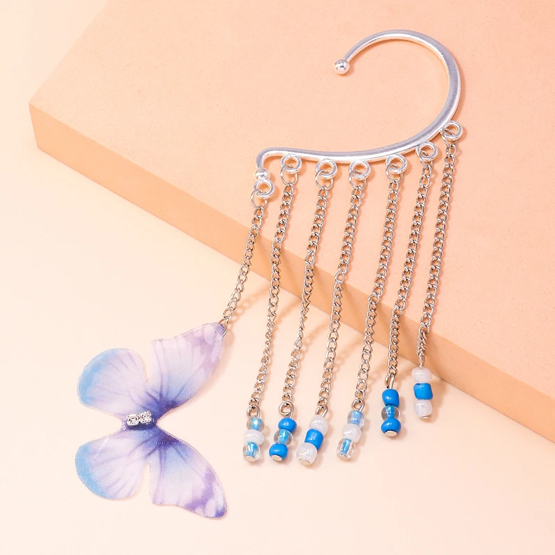 Aihua 1pc neue Stylistin Boho Schmetterling Stern Kristall Ohrringe für Frauen kein Piercing lange Ohr Manschette Ohrringe Böhmen Schmuck Geschenke – Detail 17