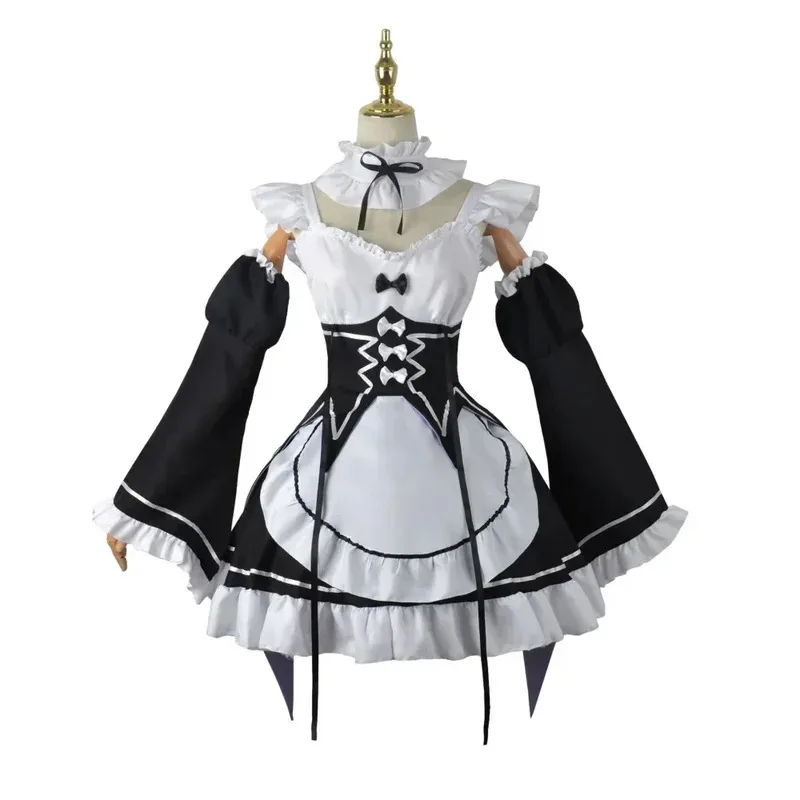 

CyAnime Ram Rem Lolita Maid Косплей Re Life in Another World from Zero костюмы женское платье Лоли наряд для вечеринки на Хэллоуин