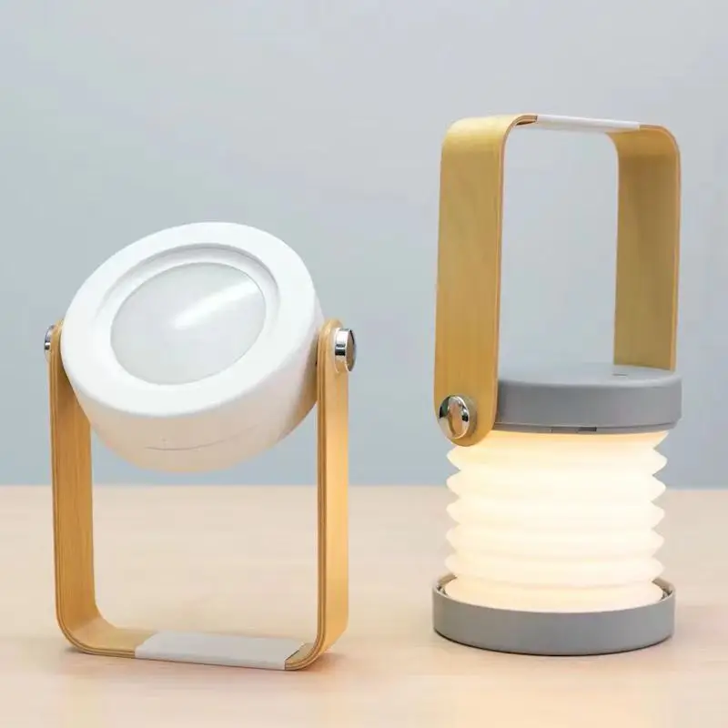 ShinyYing Folding Night Light, USB Rechargeable Lamp, 3-Color Dimming Bedside Decor Bedroom view 5