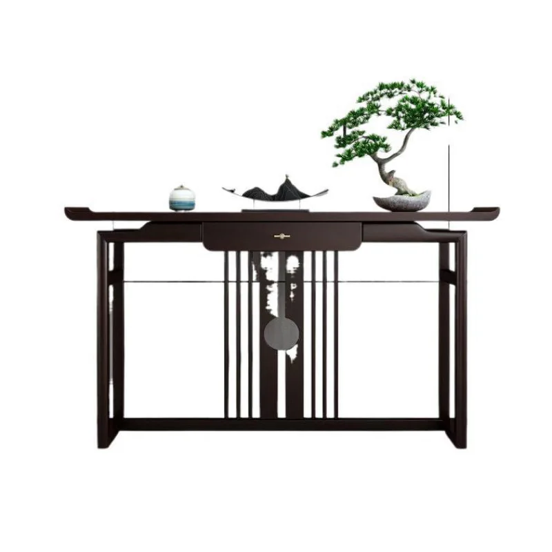 

New Chinese style, entrance table, cabinet entry, solid wood, simplicity, partition, Zen, table number