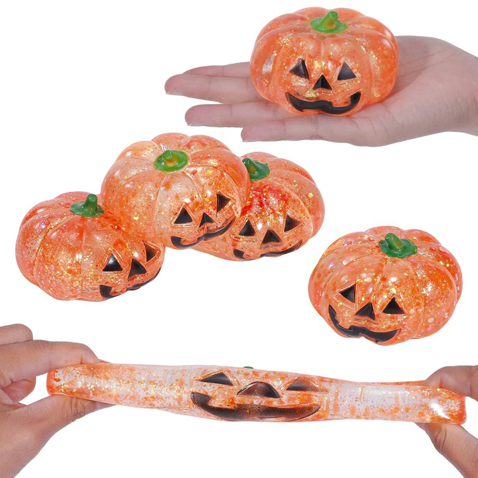 Halloween-Kürbis-Maltose-Stressball, Squishy-Spielzeug, weicher Stressball, langsam aufspringendes Fidget-Spielzeug, Stressabbau- und Entspannungsspielzeug