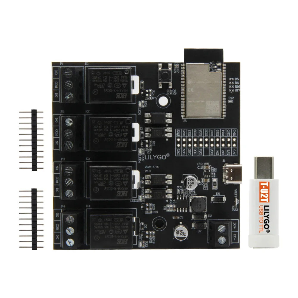 T‑Relay ESP32‑Wrover‑B 4‑Channel Relay Board 4MB Flash 8MB PSRAM WiFi BLE Optocoupler Isolation IoT Development Board