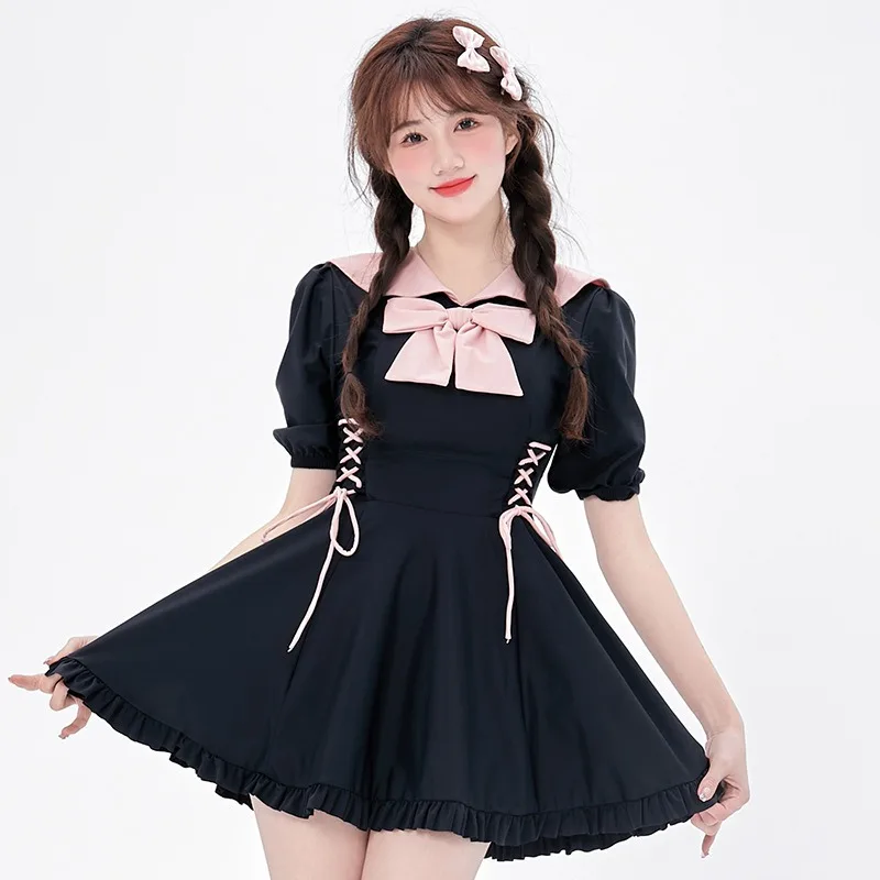 

Swimming Suit for Women Japanese Cute Sailor Suit Summer New Style White Navy Dress JK Swimsuit Hot Anime Cosplay