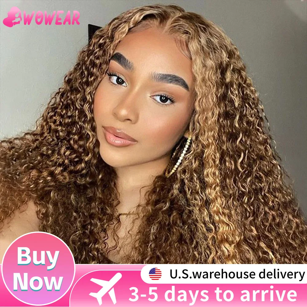 

4/27 Colored Deep Wave HD Lace Frontal Curly Wigs Highlight Wig 13x6 13x4 Hd Lace Frontal Water Wave Human Hair Wigs for Women