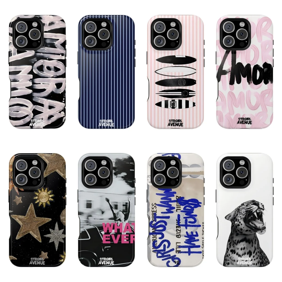 Y2K Luxus Strgirl Amor Pink Noir Handyhülle für iPhone 17 16 15 14 13 12 11 Pro Max Air Plus Luxuriöse Doppelschicht-Rückabdeckung