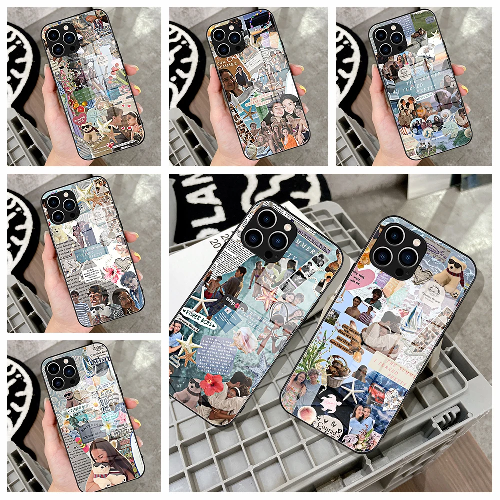 For Iphone 14 The Summer I Turned Pretty Phone Case Glass for IPhone 13 14 12 11Pro XR XS MAX 14 Plus SE Pro Design Glass Cover