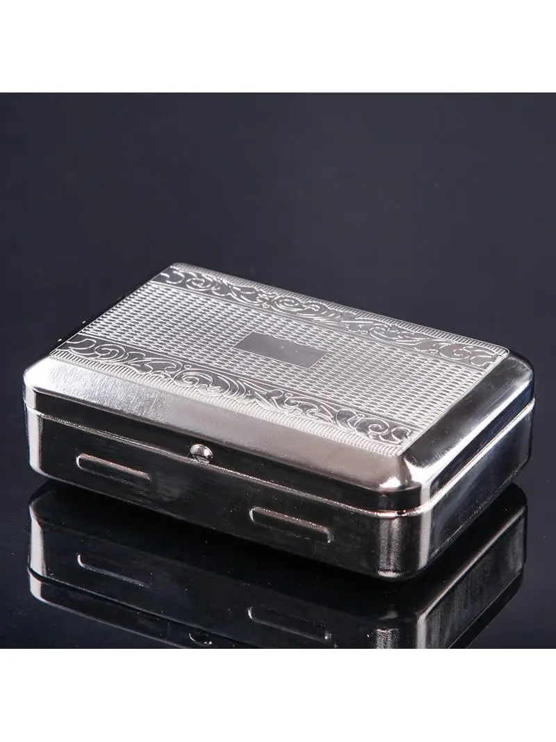 

Портативный металлический футляр для табака с защитой от влаги, маленький размер, для хранения сигарет и аксессуаров, для самокруток