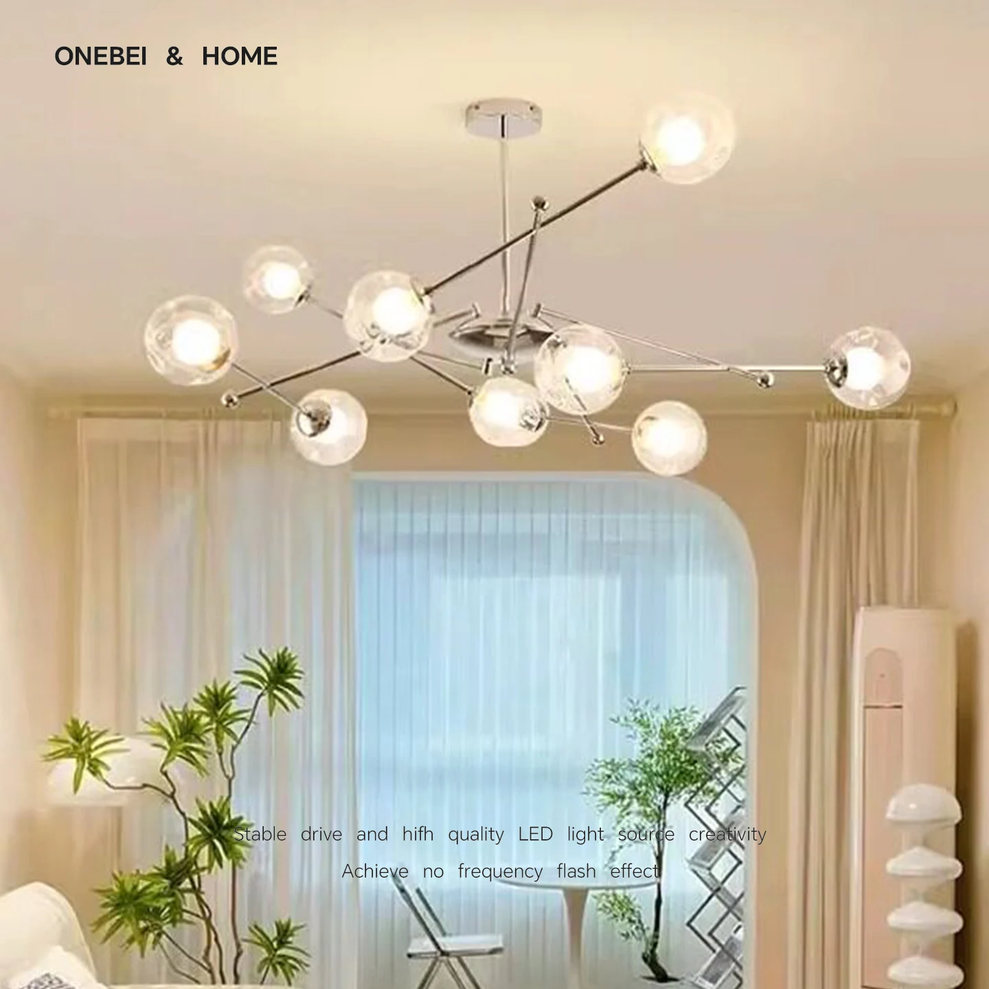 ONEBEI Nordic Modern Magic Bean Pendant Light Adjustable Ceiling Pendant Light Living Room Bedroom Study Decorative Lighting ﻿