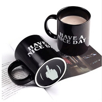 Ceramic Coffee Mug with Vertical Middle Finger Creative Relaxed Friendly Hand Milk Tea Cup New Style Office Mug Drinkware Gift