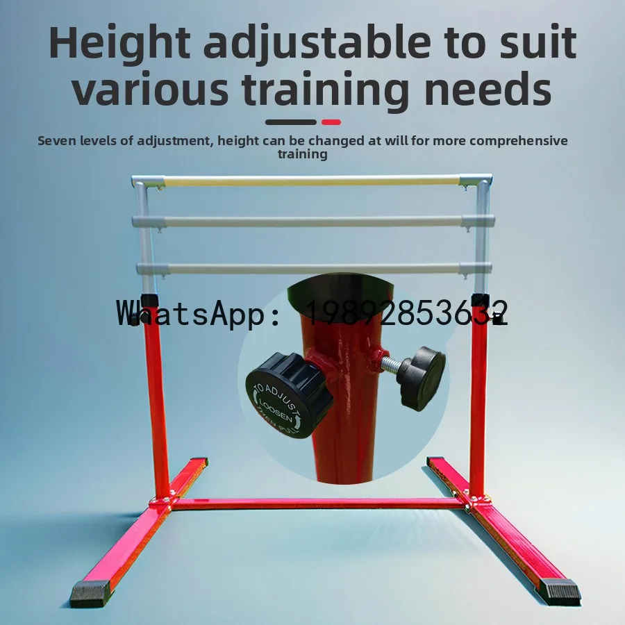 HYS fitness training equipment includes single bar, double bar, high and low bars, gymnastic rings, and indoor single bar