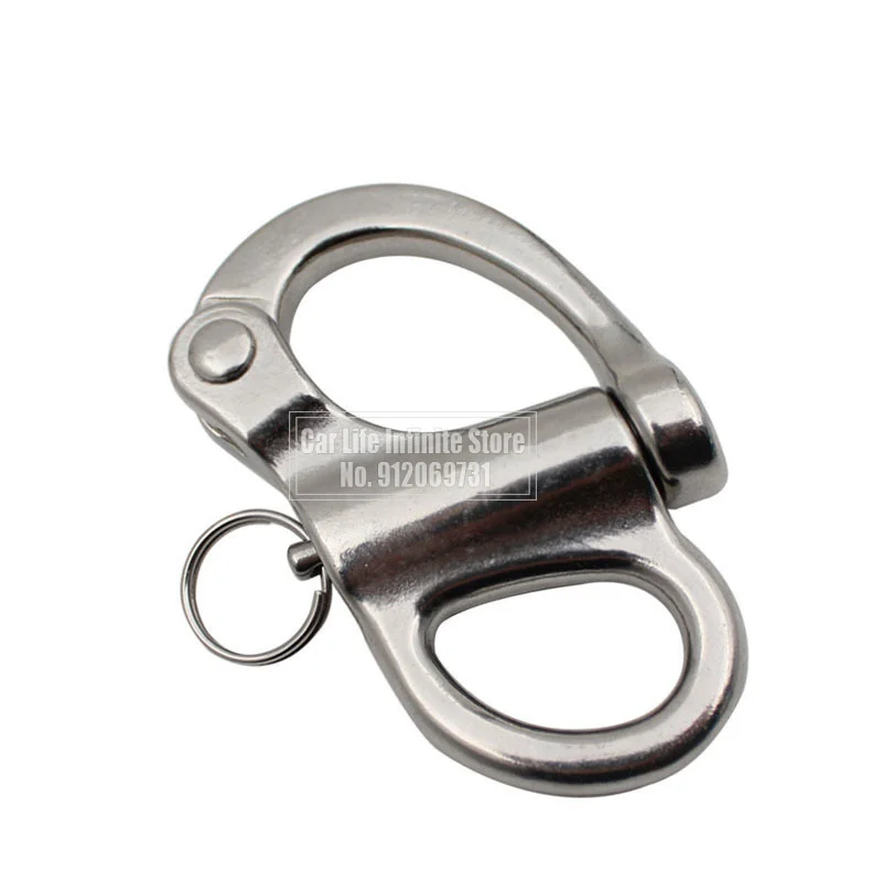 316 Stainless Steel Rigging Sailing Fixed Bail Snap Shackle Fixed Eye Snap Hook Sailboat Sailing Boat Yacht Outdoor 35/69/96mm