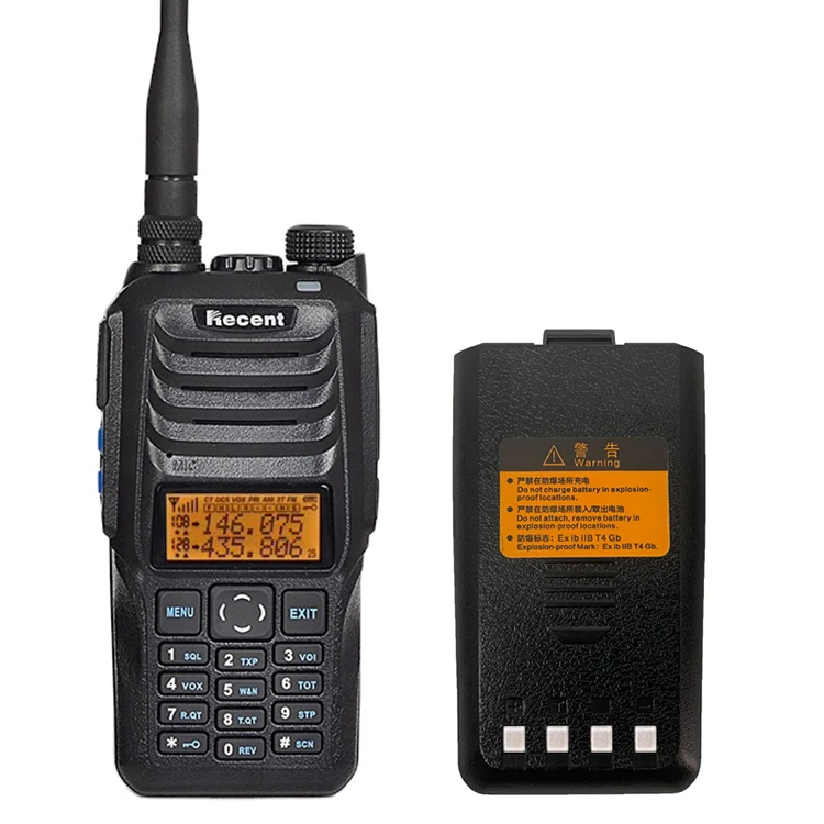 Intrinsically Safe ATEX Handheld Two-Way Radio VHF UHF Dual Band Explosion-proof Ex Ib IIB T4 Gb Torch Light Hazardous Areas