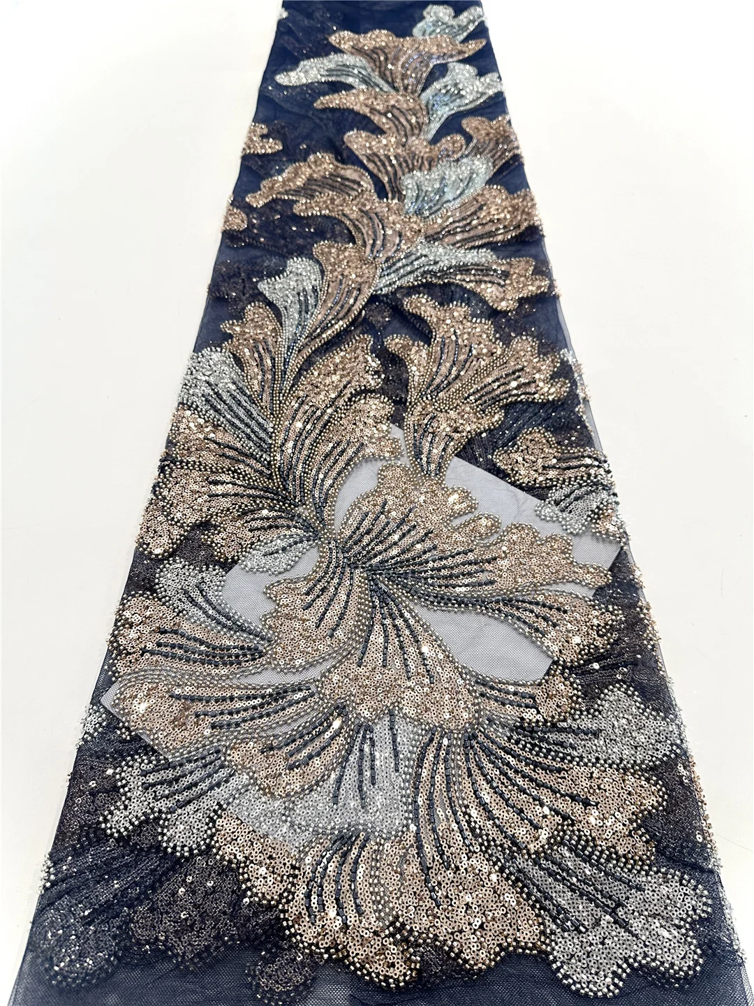 African Lace Fabric 2025 Sequins Beaded Embroidery Groom Nigerian Bridal High Quality French Tulle Lace Fabric For Wedding -SHIT