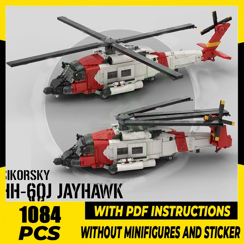 

Military Fighter Model Moc Building Blocks HH-60J JAYHAWK - 1:35 Scale Model Technology Bricks DIY Assembly Set Gift Holiday Toy