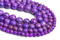 Genuine Natural  Purple Magnesite Turquoise Beads Grade AAA Gemstone Round Loose Beads  6/8/10/12mm for Jewelry Making