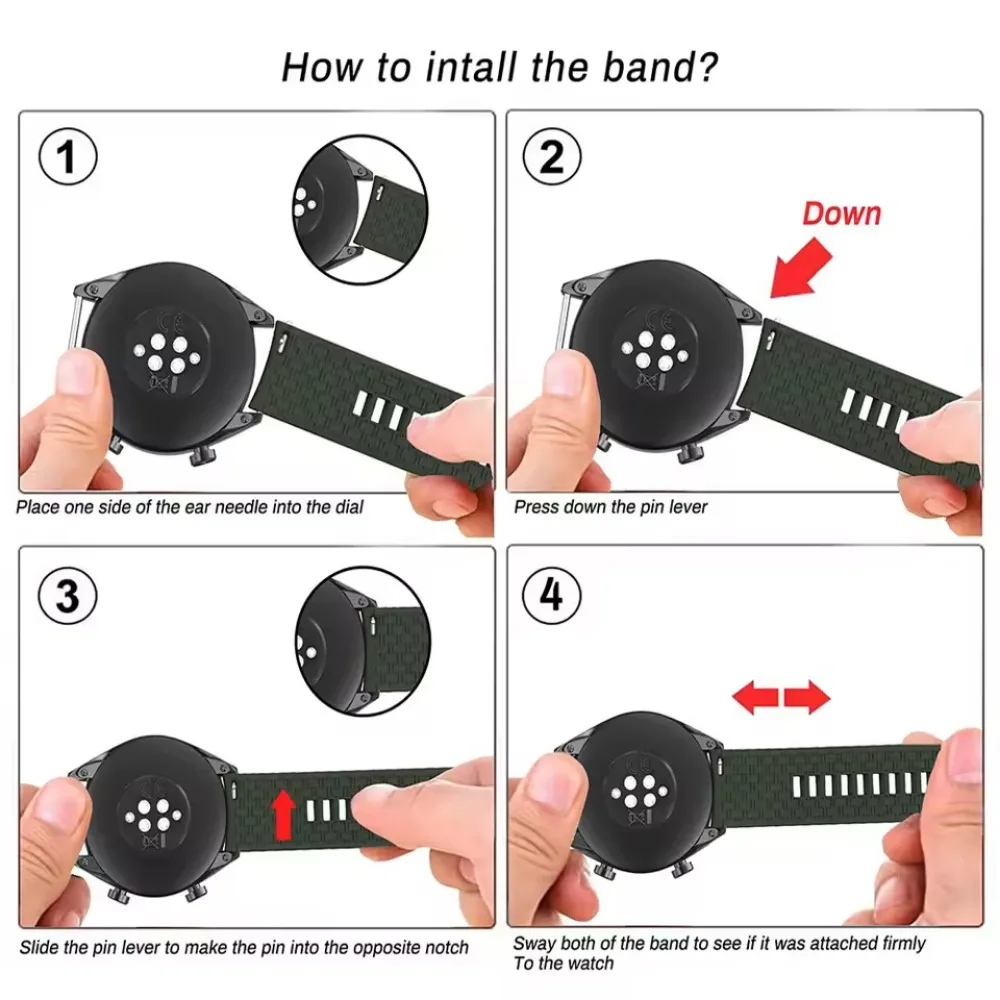 20mm 22mm Silicone Strap for Sumsung Galaxy Watch Amazfit GTR Soft Comfortable WristBand Replacement for Huawei Watch GT5 Correa