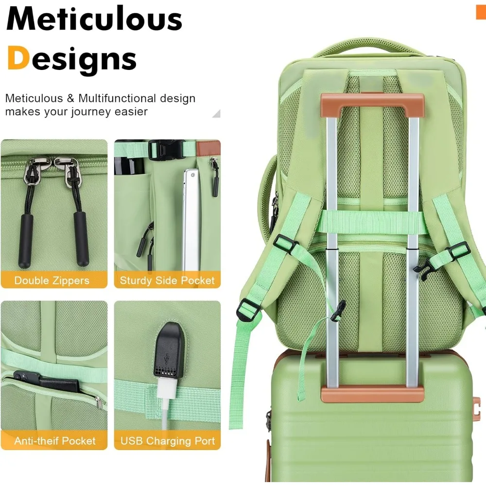 3-Piece Spinner Luggage Set with Lightweight Hardside, TSA Lock, YKK Zippers, 20 Carry-On Suitcase for Travel