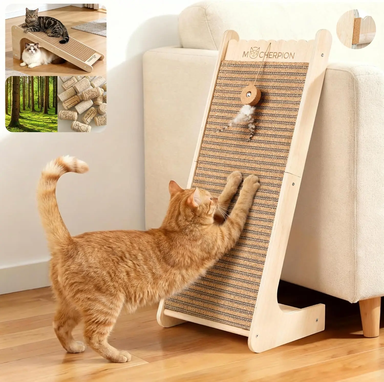 

Natural Cork cat Scratching Post-Cat Scratching Pad-cat beds for Indoor Cats-Scratching Board Toy-cat ramp-cat Scratch C