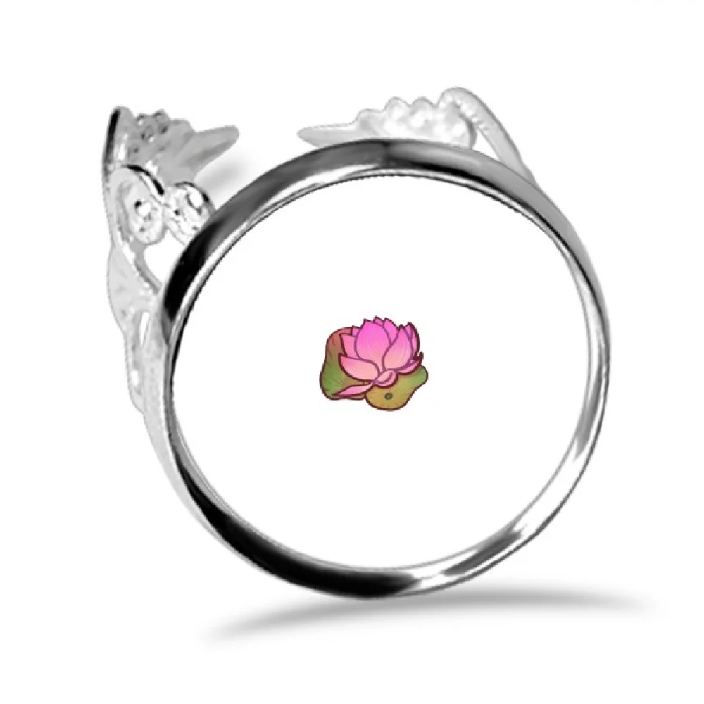 Lotus Botany Finger Ring Circlet Adjustable Jewelry Hand Ornament