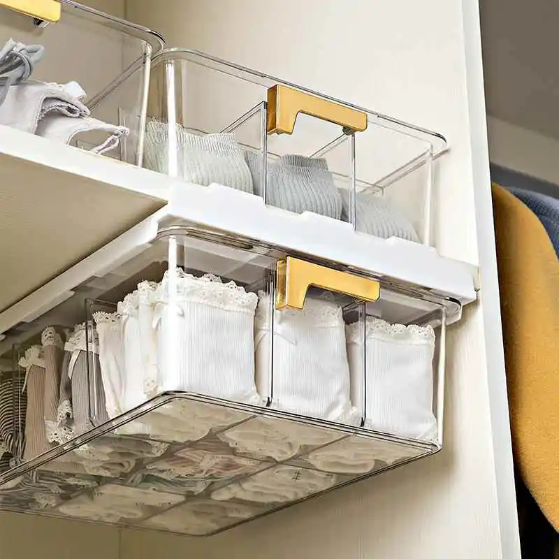 

Transparent Drawer Style Storage Box for Underwear And Socks Multi-Functional Home Closet Organizer Dormitory Storage Basket
